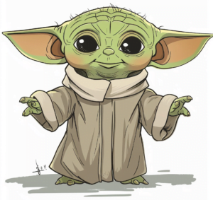 baby yoda coloring page