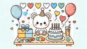 Birthday Bear Coloring Page