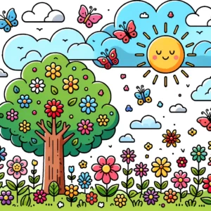 coloring page spring