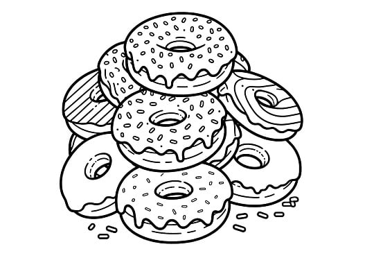 Donuts Around the World Coloring Book