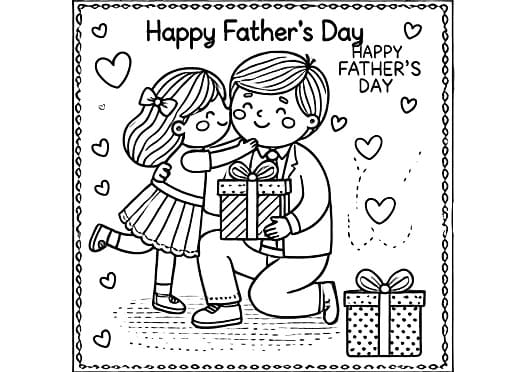 happy father's day coloring page