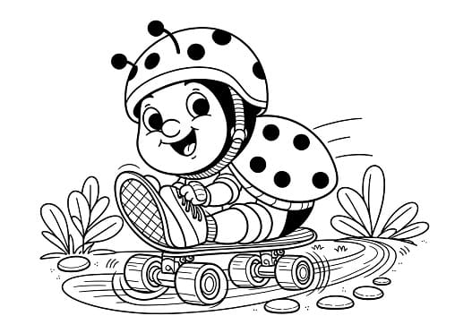 Ladybugs Coloring Page For Kids