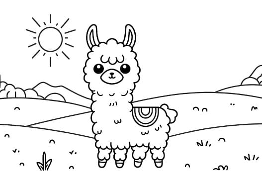 llama coloring page