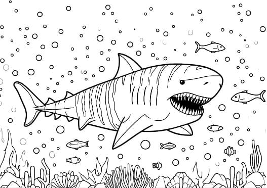 megalodon coloring page