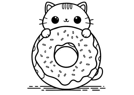 Most Popular Donuts Coloring Pages Printable