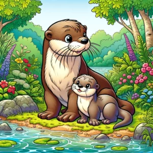 Otter Families in Nature