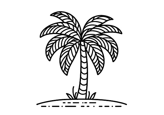 palm tree coloring page