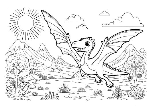 pterodactyl coloring page