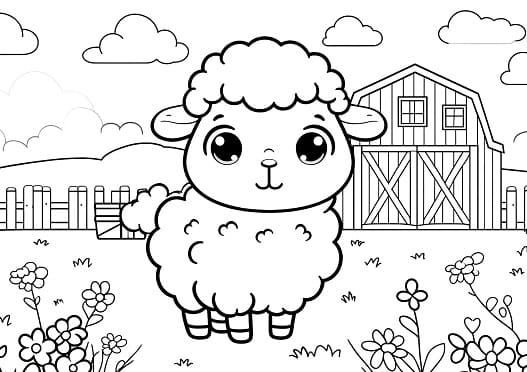 sheep colouring pages