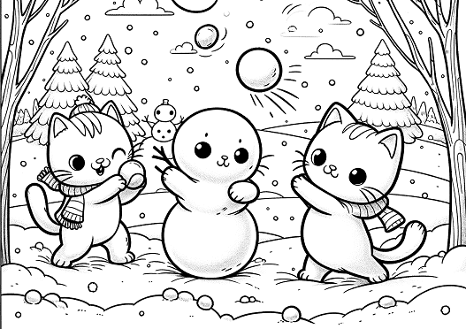 Snowy Kitten Playtime.
