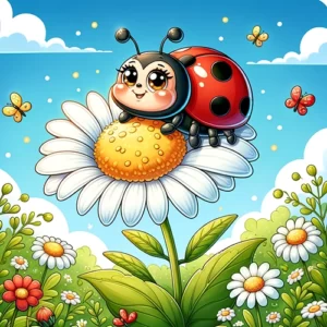 Spring Ladybugs Coloring Page