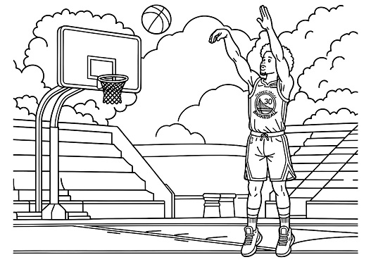steph curry coloring page