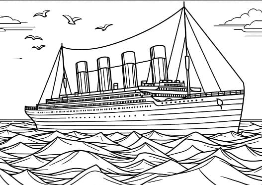 titanic coloring page