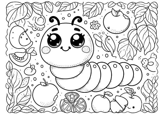 very hungry caterpillar coloring page