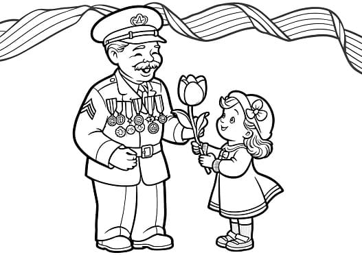 Victory Day coloring page for children